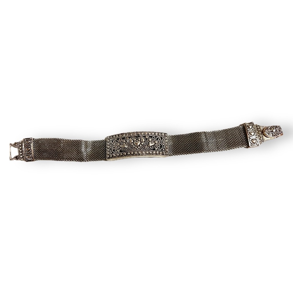 Vintage Brighton Silvertone Mesh Bracelet 7”